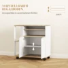 Rolwagen voor de keuken met opbergruimte, kast, verstelbare planken, voor keuken, woonkamer, eetkamer, wit 6