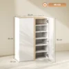 Schoenenkast met soft close functie, 6 traps ontwerp zonder handgrepen, geschikt voor maximaal 18 paar, voor hal, entree, hout, wit 4