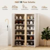 Schoenenkast met soft close functie, 6 traps ontwerp zonder handgrepen, geschikt voor maximaal 18 paar, voor hal, entree, hout, wit 5