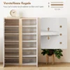 Schoenenkast met soft close functie, 6 traps ontwerp zonder handgrepen, geschikt voor maximaal 18 paar, voor hal, entree, hout, wit 6