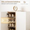 Schoenenkast met soft close functie, 6 traps ontwerp zonder handgrepen, geschikt voor maximaal 18 paar, voor hal, entree, hout, wit 7