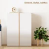Schoenenkast met soft close functie, 6 traps ontwerp zonder handgrepen, geschikt voor maximaal 18 paar, voor hal, entree, hout, wit 8