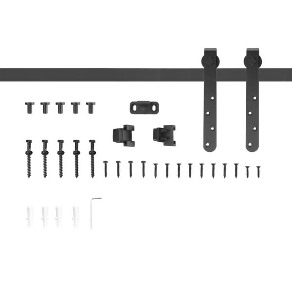 Schuifdeur montageset 180 cm compleet set met rails, rollen, anti sprong voorzieningen koolstofstaal 1