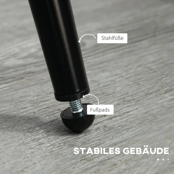 Set van 2 eetkamerstoelen, gestoffeerde stoelen met stoffen bekleding, keukenstoelen met stalen poten, gebogen rugleuning, crèmewit 7