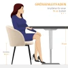 Set van 2 eetkamerstoelen, gestoffeerde stoelen met stoffen bekleding, keukenstoelen met stalen poten, gebogen rugleuning, crèmewit 8