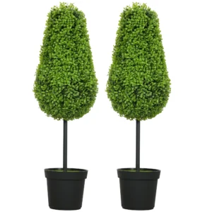 Set van 2 kunstmatige buxus 90cm kunstplant in traanvorm, plastic kunstmatige planten in pot moderne decoratie 1