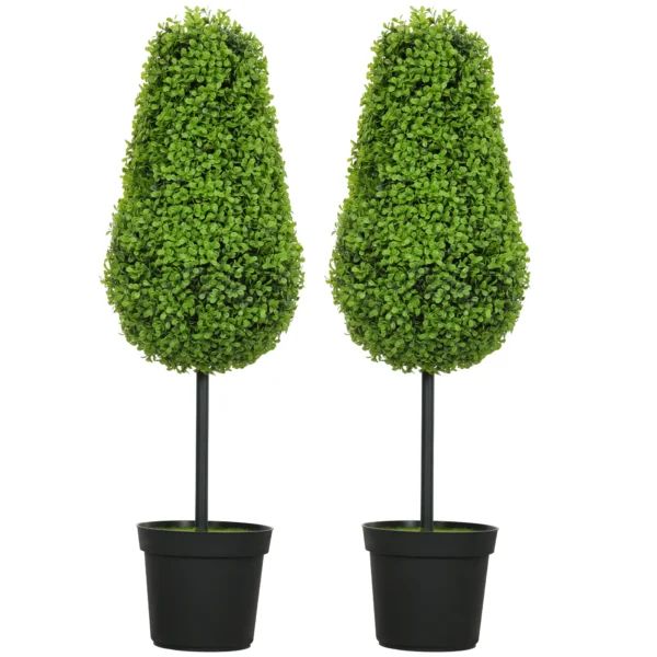 Set van 2 kunstmatige buxus 90cm kunstplant in traanvorm, plastic kunstmatige planten in pot moderne decoratie 1