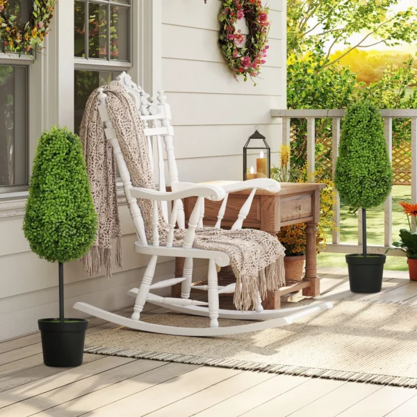 Set van 2 kunstmatige buxus 90cm kunstplant in traanvorm, plastic kunstmatige planten in pot moderne decoratie 9