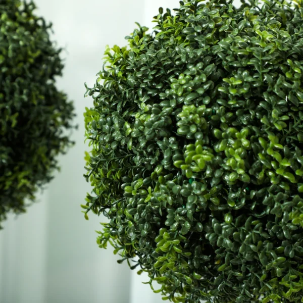 Set van 2 kunstmatige buxusvormige ballen 45cm kunstplant, plastic kunstmatige planten in pot 10
