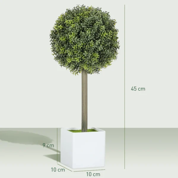 Set van 2 kunstmatige buxusvormige ballen 45cm kunstplant, plastic kunstmatige planten in pot 4
