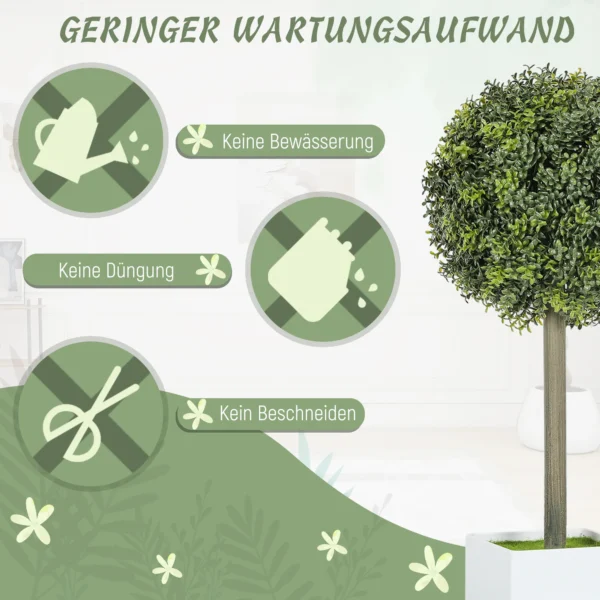 Set van 2 kunstmatige buxusvormige ballen 45cm kunstplant, plastic kunstmatige planten in pot 7