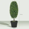 Set van 2 kunstmatige planten, uv bestendige kunstbomen in pot, kunststof, cement, groen 4