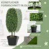 Set van 2 kunstmatige planten, uv bestendige kunstbomen in pot, kunststof, cement, groen 5