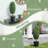 Set van 2 kunstmatige planten, uv bestendige kunstbomen in pot, kunststof, cement, groen 6