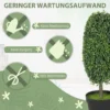 Set van 2 kunstmatige planten, uv bestendige kunstbomen in pot, kunststof, cement, groen 7