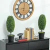 Set van 2 kunstmatige planten, uv bestendige kunstbomen in pot, kunststof, cement, groen 9