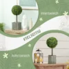 Set van 2 kunstplanten, uv bestendige kunstbomen in pot, geschikt voor binnen en buiten, kunststof, cement, groen 6