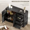Sideboard, ladekast, moderne stijl, 4 laden, 1 kast, 105 x 40 x 76 cm, zwart 5