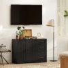 Sideboard, ladekast, moderne stijl, 4 laden, 1 kast, 105 x 40 x 76 cm, zwart 9