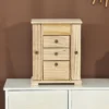 Sieradendoos, juwelendoos, 4 laags indeling, geïntegreerde spiegel, hout, bruin 8