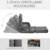 Slaapstoel, gestoffeerde stoel met bedfunctie, 5 voudig verstelbaar, donkergrijs 6
