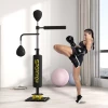 Sportnow boksstandaard, twee speedballen, draaibare boksstang, trapkussen, in hoogte verstelbaar, staal, 107 x 36 x 140 205 cm, zwart 2