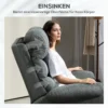 Sta op stoel, elektrische ligstoel met massagefunctie, gestoffeerde stoel met sta op functie, metaal, stof, grijs 9