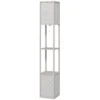 Staande lamp in modern design, 2 planken, trekkoordschakelaar, 26 cm x 26 cm x 156 cm, zwart + wit 1