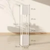 Staande lamp in modern design, 2 planken, trekkoordschakelaar, 26 cm x 26 cm x 156 cm, zwart + wit 4