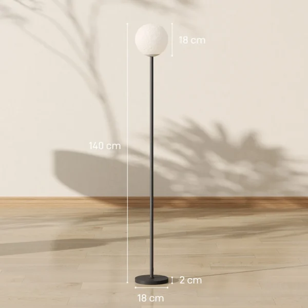 Staande lamp met maanvormige kap, voetschakelaar, 3 kleurtemperaturen, metaal, zwart 4