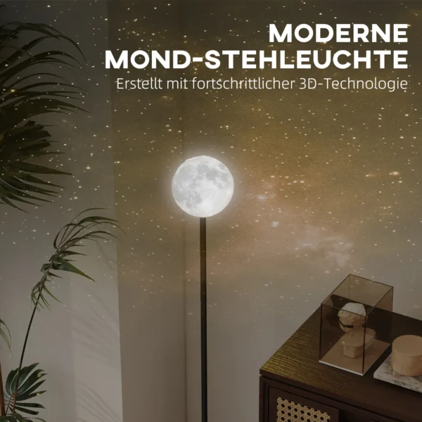 Staande lamp met maanvormige kap, voetschakelaar, 3 kleurtemperaturen, metaal, zwart 5