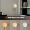 Staande lamp met maanvormige kap, voetschakelaar, 3 kleurtemperaturen, metaal, zwart 6