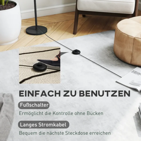 Staande lamp met maanvormige kap, voetschakelaar, 3 kleurtemperaturen, metaal, zwart 8