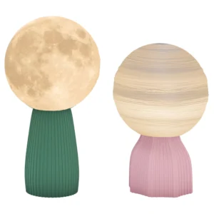 Tafellampenset in planeten design, 3 kleurig, usb, kunststof, wit 1