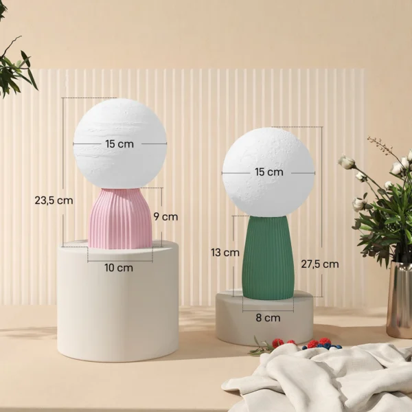 Tafellampenset in planeten design, 3 kleurig, usb, kunststof, wit 4