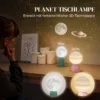 Tafellampenset in planeten design, 3 kleurig, usb, kunststof, wit 5