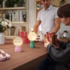Tafellampenset in planeten design, 3 kleurig, usb, kunststof, wit 9