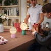 Tafellampenset in planeten design, 3 kleurig, usb, kunststof, wit 9
