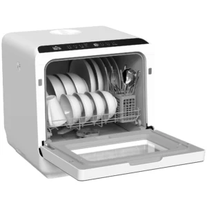 Tafelvaatwasser, mini vaatwasser met 6 liter tank, 5 programma's, led display, droogfunctie, wit 1