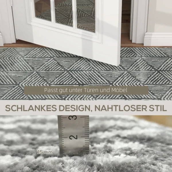 Tapijt woonkamertapijt in moderne stijl, wasbaar vloerkleed 150 x 80 cm donkergrijs 9