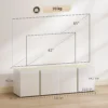Tv meubel voor 65 inch televisie, tv kast met soft close deuren, aanpasbare planken, kabelgaten, voor woonkamer, wit 4