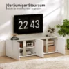 Tv meubel voor 65 inch televisie, tv kast met soft close deuren, aanpasbare planken, kabelgaten, voor woonkamer, wit 6