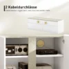 Tv meubel voor 65 inch televisie, tv kast met soft close deuren, aanpasbare planken, kabelgaten, voor woonkamer, wit 8