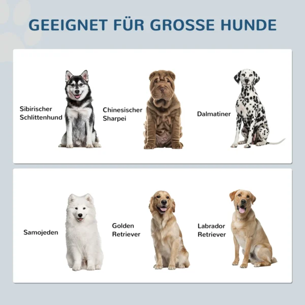 Verhoogde voederstation voor grote honden, 2 roestvrijstalen kommen, opbergruimte, 35,5x60x30 cm, grijs 8