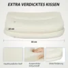 Verrijdbare bureaustoel met stoffen bekleding, armleuning, 5 wielen, draaibaar, crèmewit 5