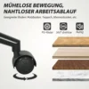 Verrijdbare bureaustoel met stoffen bekleding, armleuning, 5 wielen, draaibaar, crèmewit 7