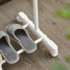 Verrijdbare kledingrek, in hoogte verstelbaar, met onderste plank, 4 wielen, wit 10