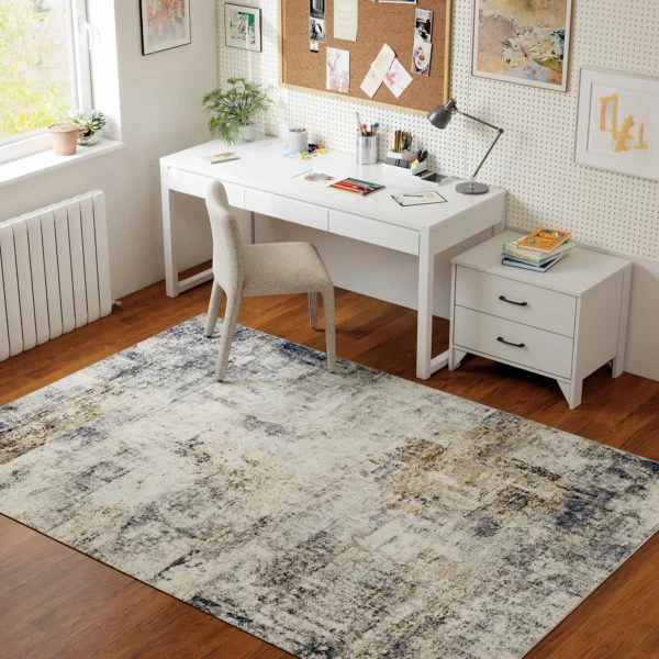 Woonkamertapijt, polyester, modern artistiek patroon, wasbaar, grijs 10