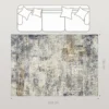 Woonkamertapijt, polyester, modern artistiek patroon, wasbaar, grijs 4