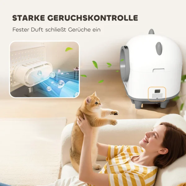 Zelfreinigende kattenbak met app besturing 80 l geurbestrijding voor meerdere katten 8